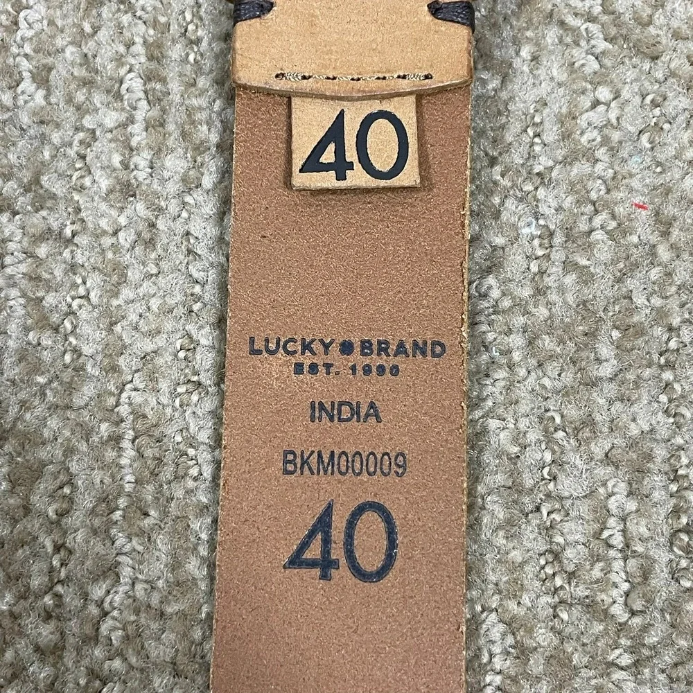 Lucky Brand Leather Belt Mens 40‎ Tan BKM00009 Rugged Americana Heritage Style